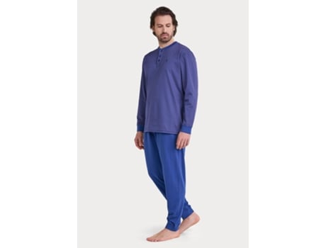Pijama longo premium masculino The Night Owl com carcela de malha