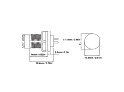 Conector Aéreo E7 Pino Tipo 4 Núcleos Ip67