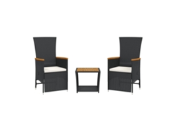 Garden Dining Set, Garden Dining Sets Vidaxl Preto Rattan / Vime (n/a)