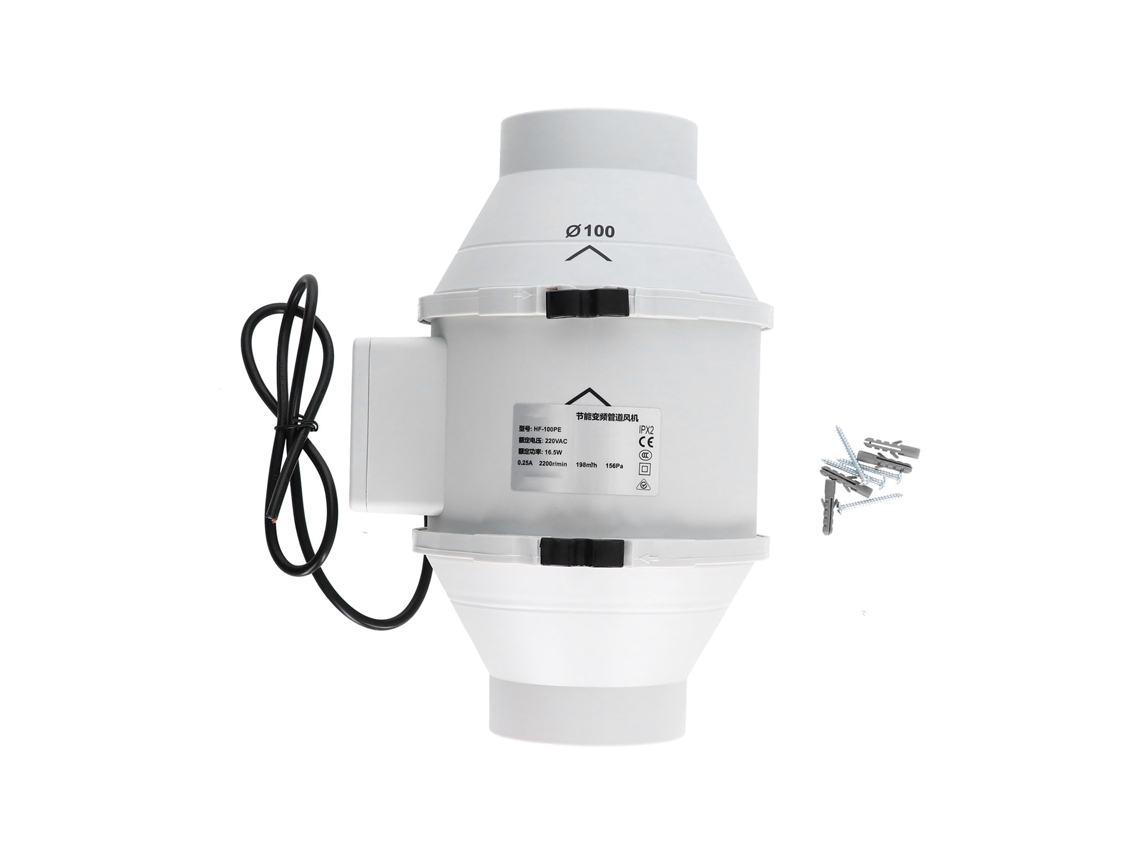 Extractor de Ar Silencioso Ventilador Duct Hf‑100pe 220v