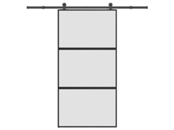 Sliding Door, Sliding Doors Vidaxl Preto Alumínio (102.5 X 205 Cm (213.5 Cm))