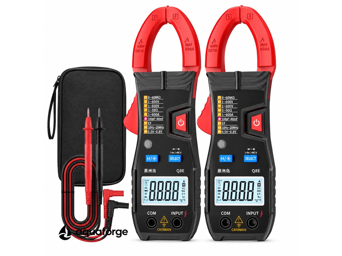 Alicate Amperimétrico Aquaforge Q8e, 600a, Ncv