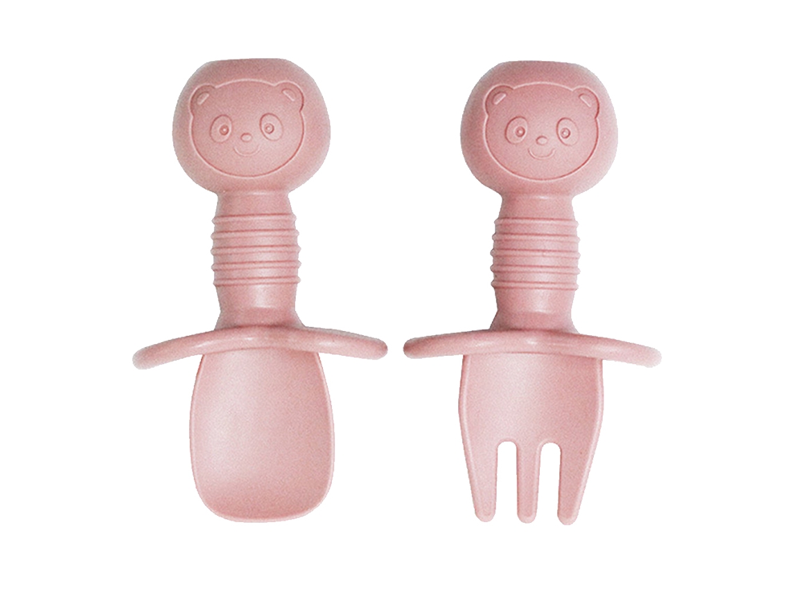 Conjunto de Garfo e Colher de Silicone para Bebés Utensílios para Desmame Guiado Etapa 1 6 Meses NEVEANCE