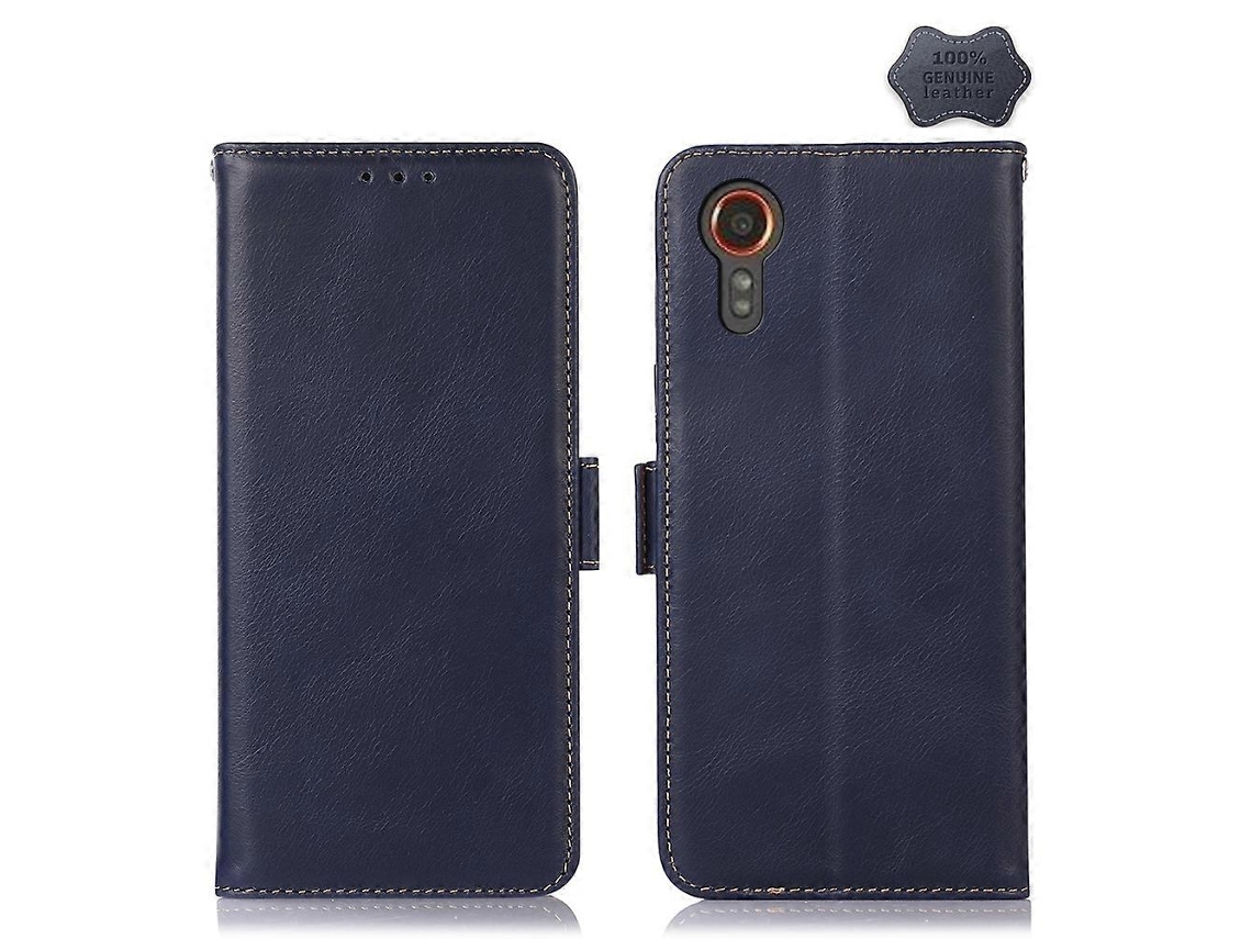Capa Magnética De Couro Com Textura Crazy Horse E Proteção Rfid Para Samsung Galaxy Xcover 7