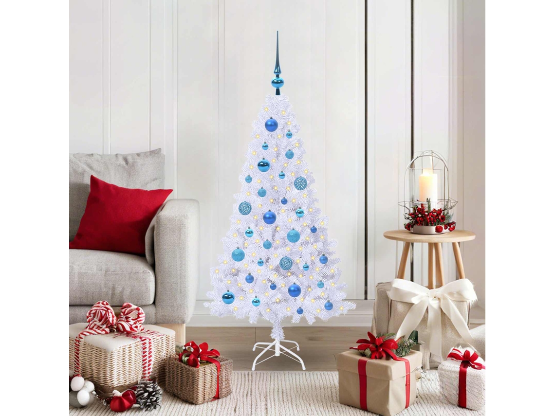 Vidaxl Árvore De Natal Artificial Branco 120 Cm Pvc E Aço