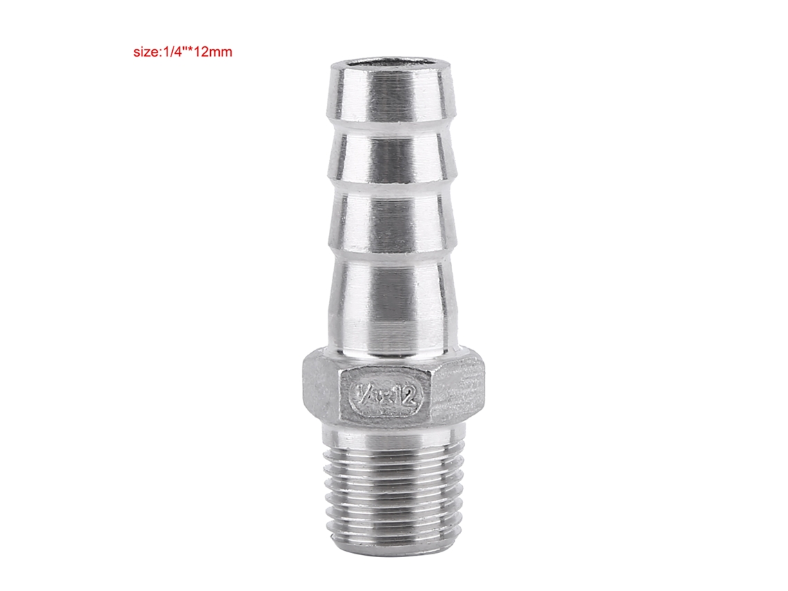 Conector Rosca Macho Inox Barb 1/4"x12mm