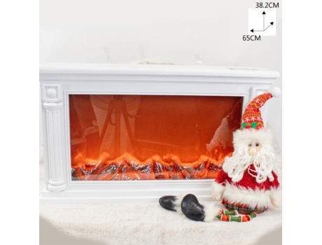 Chama Decorativa para Lareira Elétrica Embutida com Conjunto de Toras Efeito Decorativo Branco 65X14,2X38,2Cm SELEOK