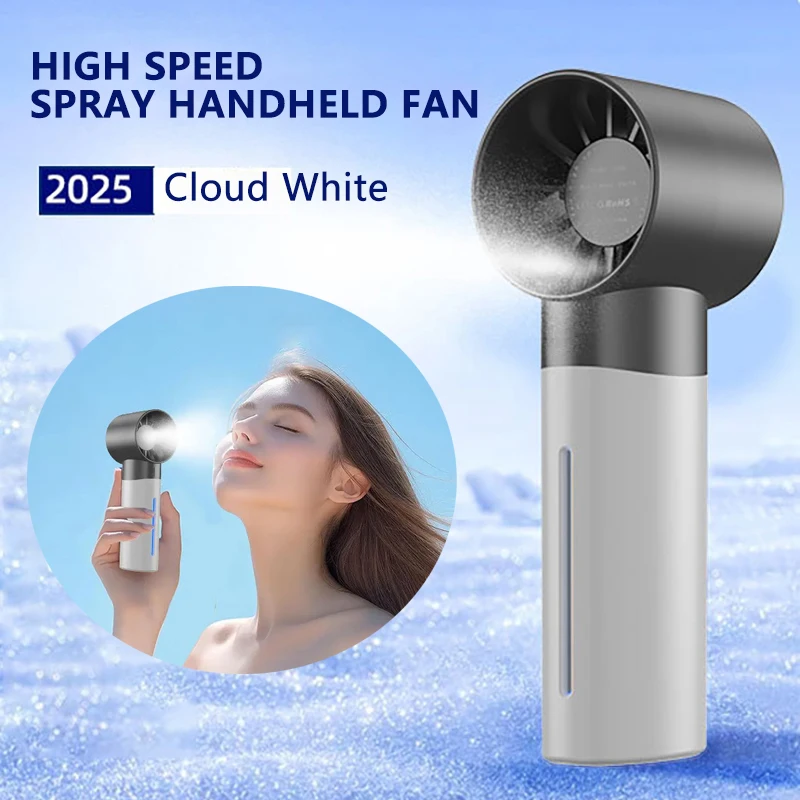 Ventilador Portátil de Mão com Névoa, 5 Velocidades Ajustáveis, Carregamento Usb. MDUG (yunbai)