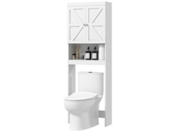Armário Banheiro 58,5x23x170h Com 2 Portas E Prateleira, Branco