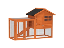 Rabbit Hutch 2 Andares com telhado impermeável portas de rampa madeira 123,5x62,6x92,5cm S/MARCA