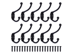 Suporte De Cabides De Parede Vintage,10 Peças Em Metal Preto Para Banheiro,cozinha,quarto E Entrada Btforus