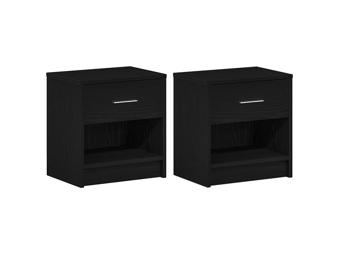 Mesas de Cabeceira 2 Pcs com Gaveta 39x28x41 Cm Preto MAISON EXCLUSIVE