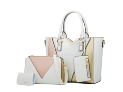 Conjunto De Bolsa Feminina De 4 Peças, Bolsa De Luxo Em Couro Pu, Um Presente Perfeito Para O Dia Dos Namorados (branca) Cuich