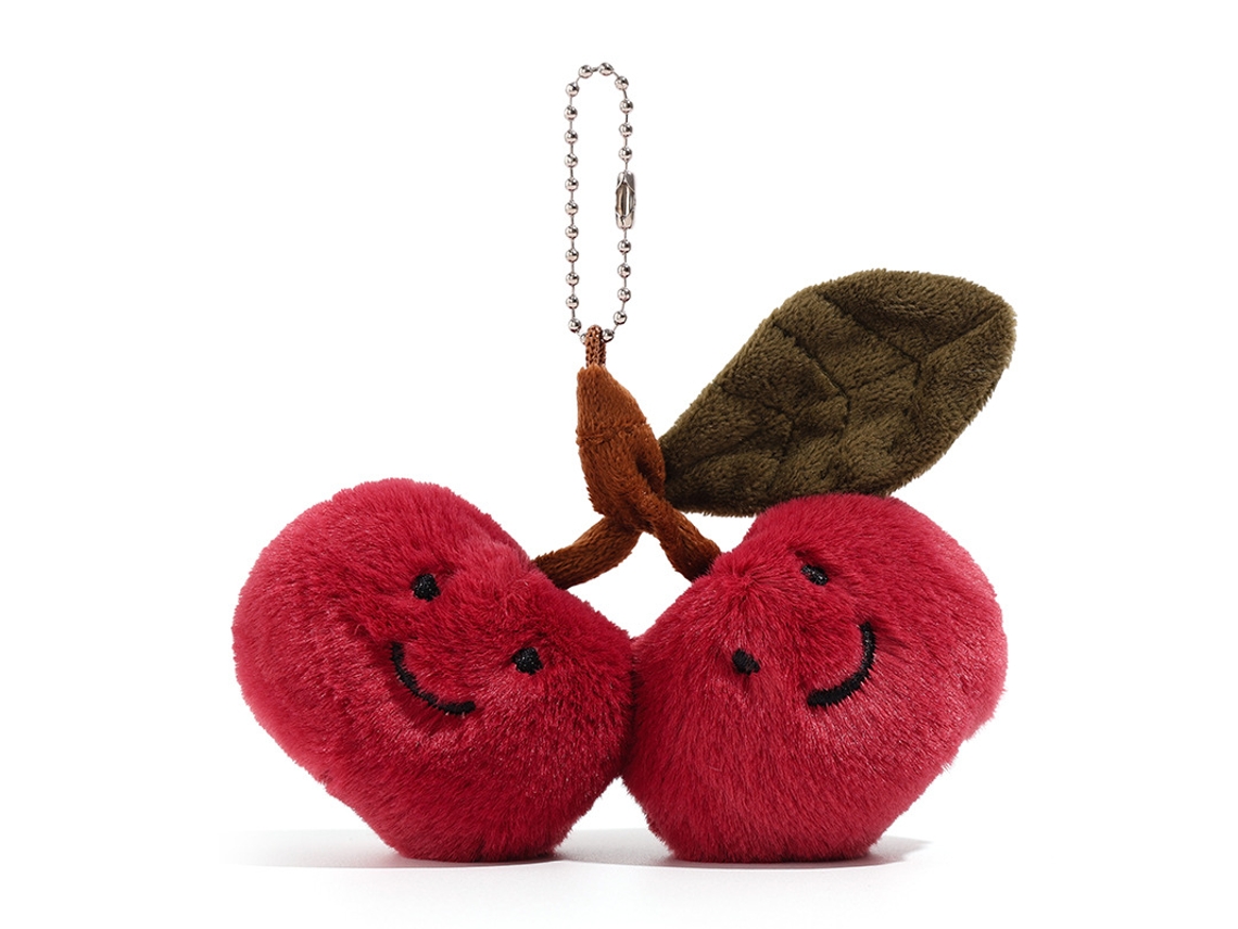 Cereja De Pelúcia Anexo Boneca Boneca, Bolsa De Chaves Anexo, Decoração De Mochila Simples