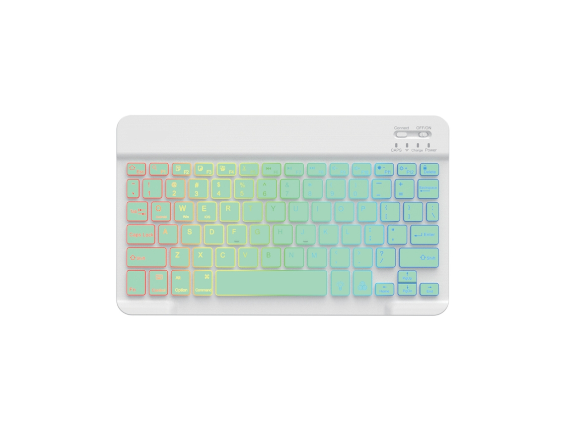 Teclado Eifson Bluetooth 10 Polegadas Retroiluminado 7 Cores - Layout Português - Verde