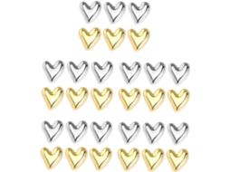 Tachinhas Decorativas Em Formato De Coração, Fáceis De Manusear, Feitas De Plástico E Metal, Pacote Com 36 Unidades