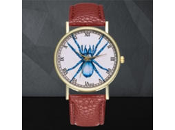 Reloj De Cuarzo Unisex Con Patrón De Insectos Moda Casual Pulsera Regalo Marrón
