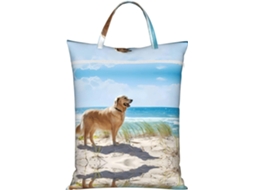 Saco De Roupa Suja De Viagem Golden Retriever Com Zíper E Alça, Saco