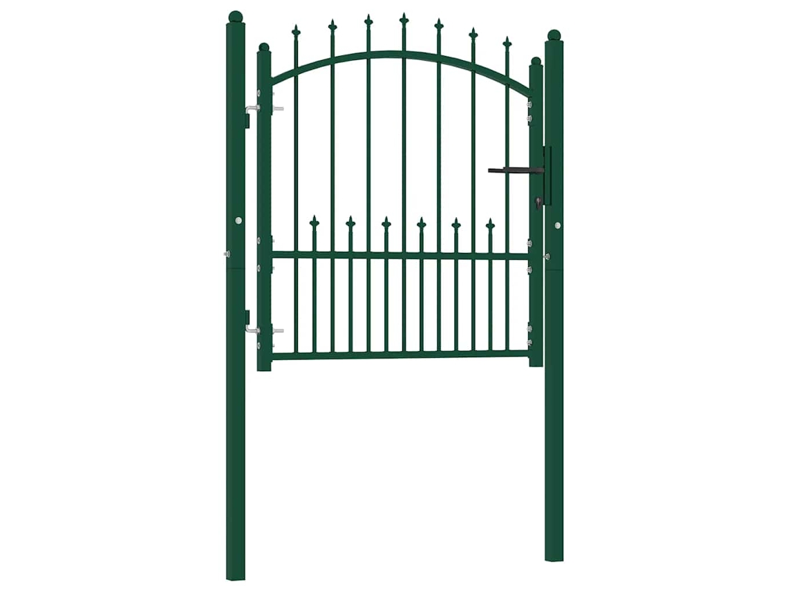 Vidaxl Portão De Cerca Emmen Com Pontas De Aço 104x97 Cm Verde