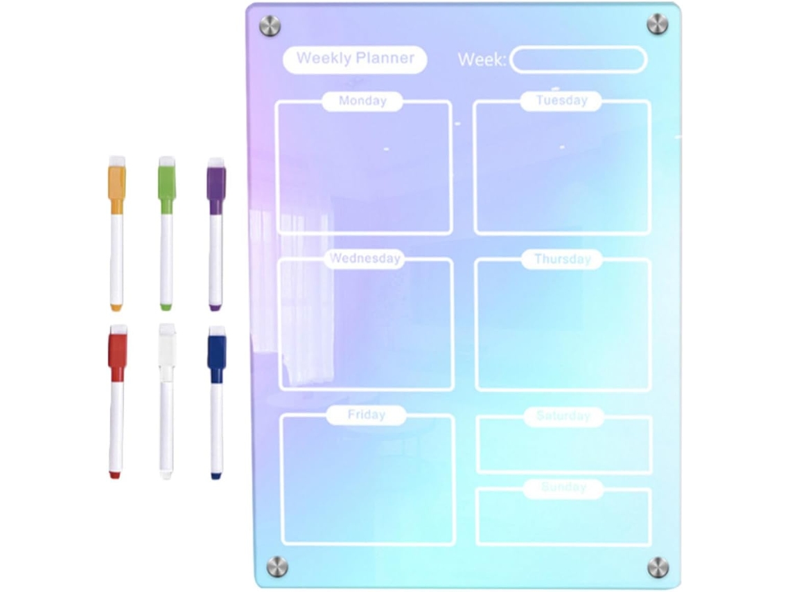 Tableau Blanc Support Magnétique Effaçable À Sec 1 Set En Acrylique Pour Planification Quotidienne Bureau Ou