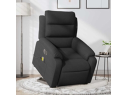 Vidaxl Poltrona Elétrica Elevatória Massagens Tecido Preto