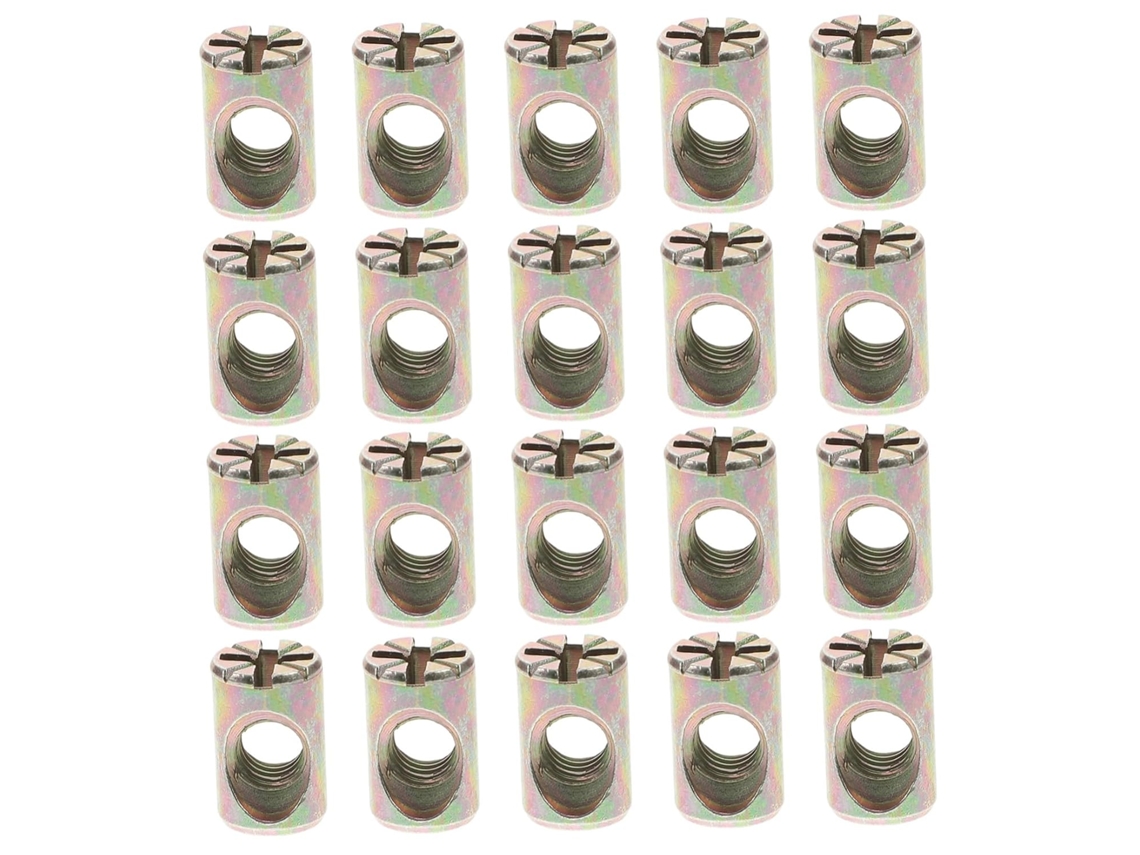 Homoyoyo 20-porcas De Barril M6x15mm Para Móveis E Berços, Liga De Zinco Durável Com Ranhuras Para Melhor Fixação Na