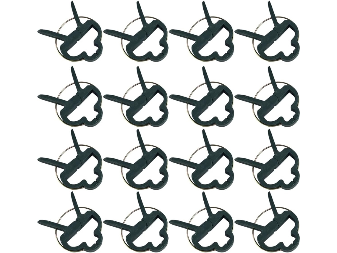 Inoomp 80 Clipes de Plantas Verdes em Pe para Suporte de Tomates e Flores, 4 Pacotes para Fixação Delicada de Galhos e CHABERLU
