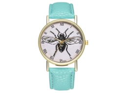 Reloj De Insectos Moderno Pareja Correa Cuero Color Menta Quartz Unisex