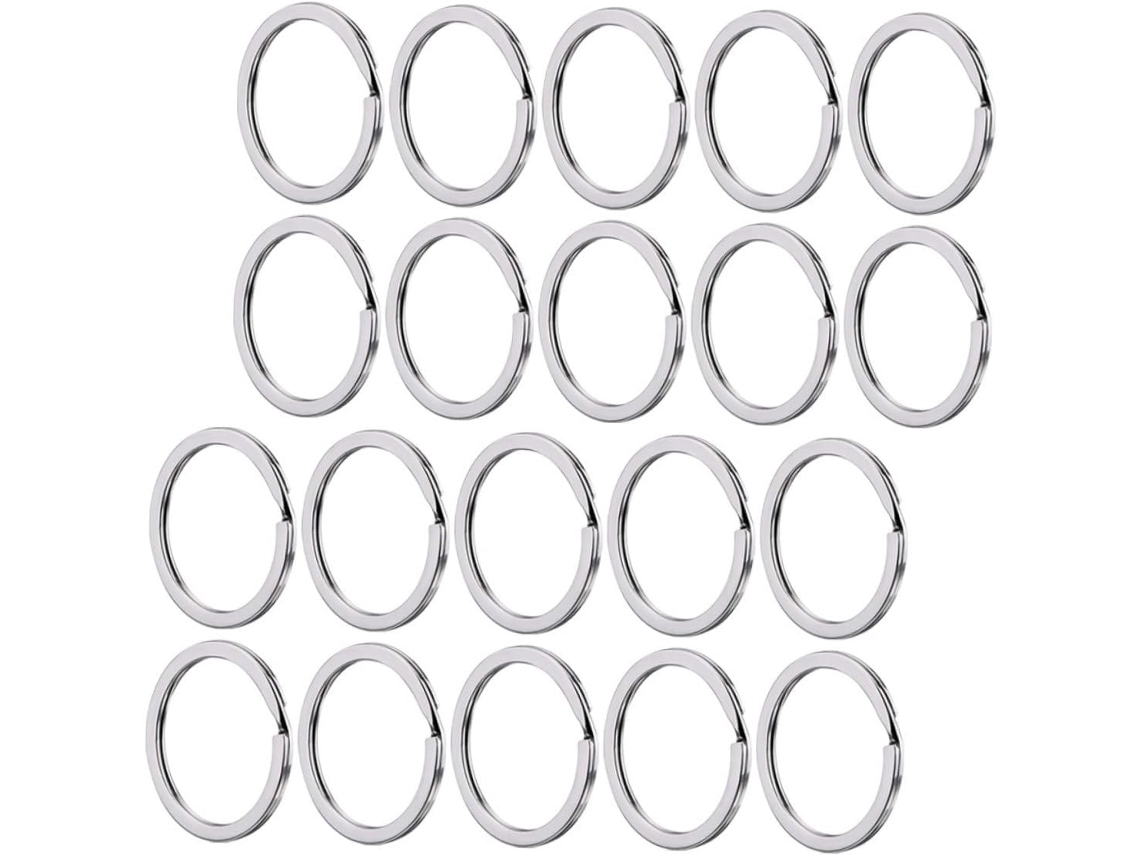 Conjunto De 100 Anéis De Metal Planos Para Chaveiros, Anéis Redondos Para Chaves E Acessórios De Artesanato