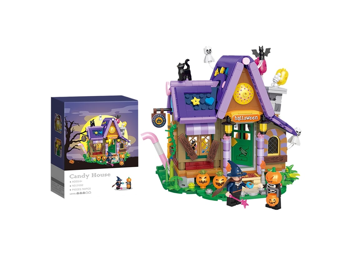 Ats kit de Construção de Mini Casa de Halloween com Blocos Divertido e Educatsivo para Meninos e Meninas