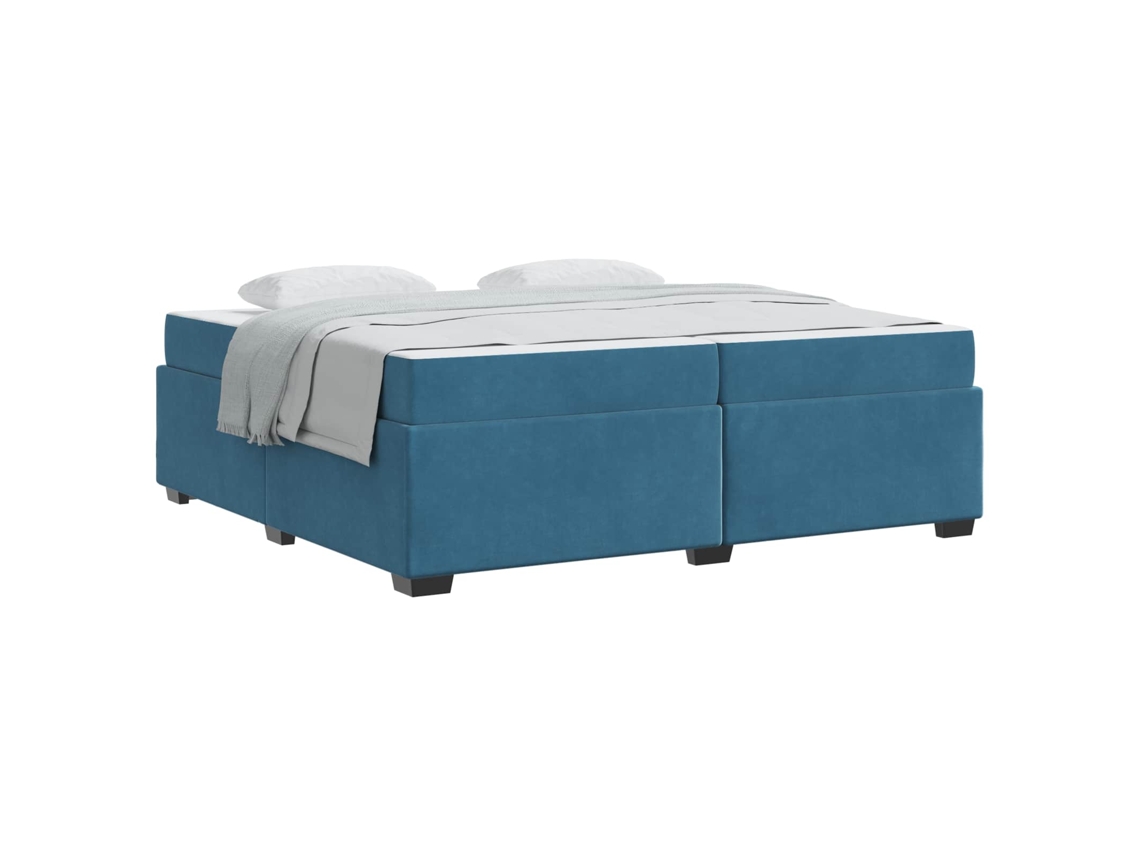 Estrutura da Cama com Colchão Azul Escuro Tecido MAISON EXCLUSIVE 200x200 cm