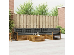 Vidaxl Conjunto De Sofás Para Exterior 6 Unid. Natural E Antracite