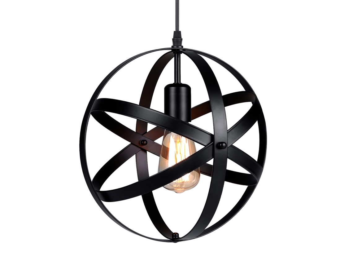 Rebe-lâmpada Pendente Industrial Tomshine Base E26 Vintage Esférica Para Sala Cozinha Restaurante (sem Lâmpada)