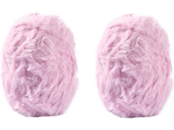 Lurelia Fio Chenille Grosso Macio Poliéster 2 Rolos 20 Mm 0,5 Rosa Para Tricô Crochê Mantas Artesanais