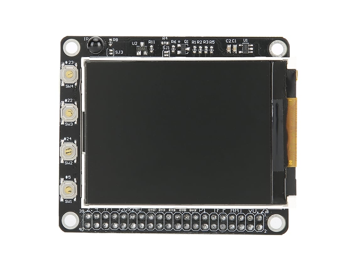 Raum-tela Lcd Tft Mini Display 2.4 Polegadas 320x240 Para Raspberry Pi 4b 3b 2b Com 6 Botões