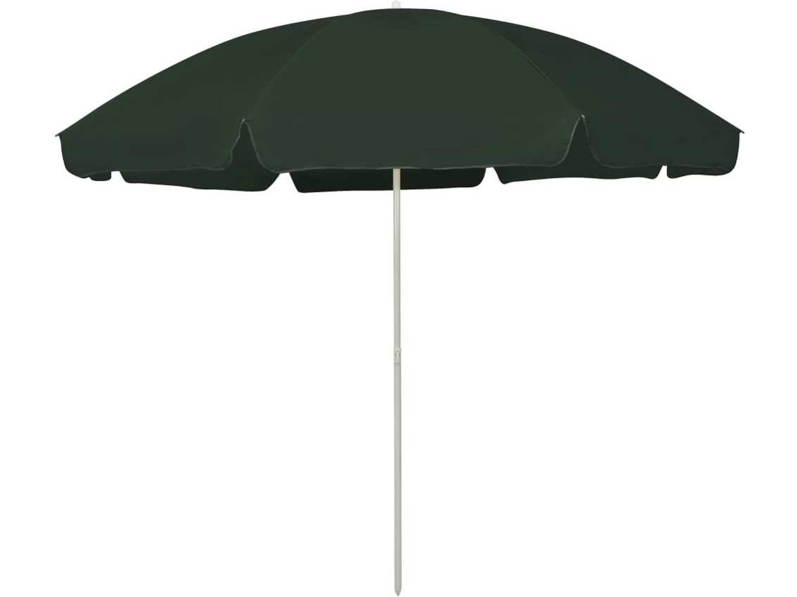 vidaXL Guarda-sol de praia 300 cm verde