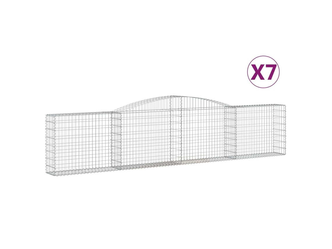 Gabion Basket, Gabion Baskets Vidaxl Prateado Ferro (400 X 30 X 80/100 Cm)