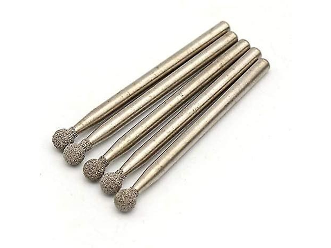 10 Burras Diamante Ponta Redonda 3mm Grit 150 Para Vidro Cerâmica Metal Pedra