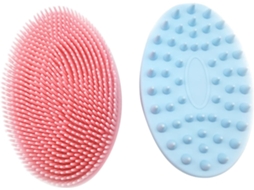 Conjunto De 2 Escovas Banho Para Corpo E Cabelo, Escova De Limpeza Multifuncional Para Lavagem Suave, Rosa E Azul
