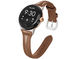 Bracelete Para Google Pixel Watch 1/2/3, Couro Pu, 41mm（castanho）czhhmart
