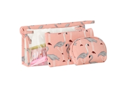 Conjunto de 3 Bolsas de Maquilhagem 3 Tamanhos para Mulheres e Meninas Pouch de Viagem RNEMITERY