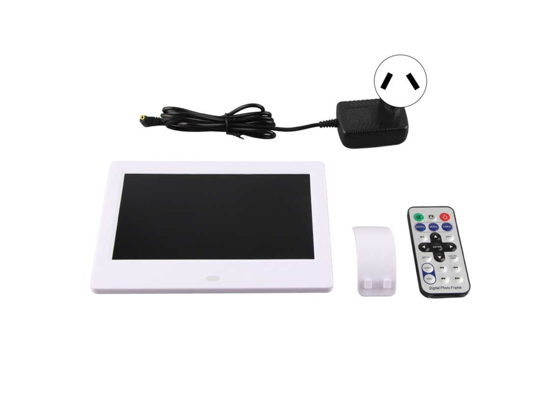 Lurelia Moldura Digital 7 Polegadas Ips 1024x600 Sensor Movimento Telecomando Relógio Calendário Branco 110-240v Ficha Au