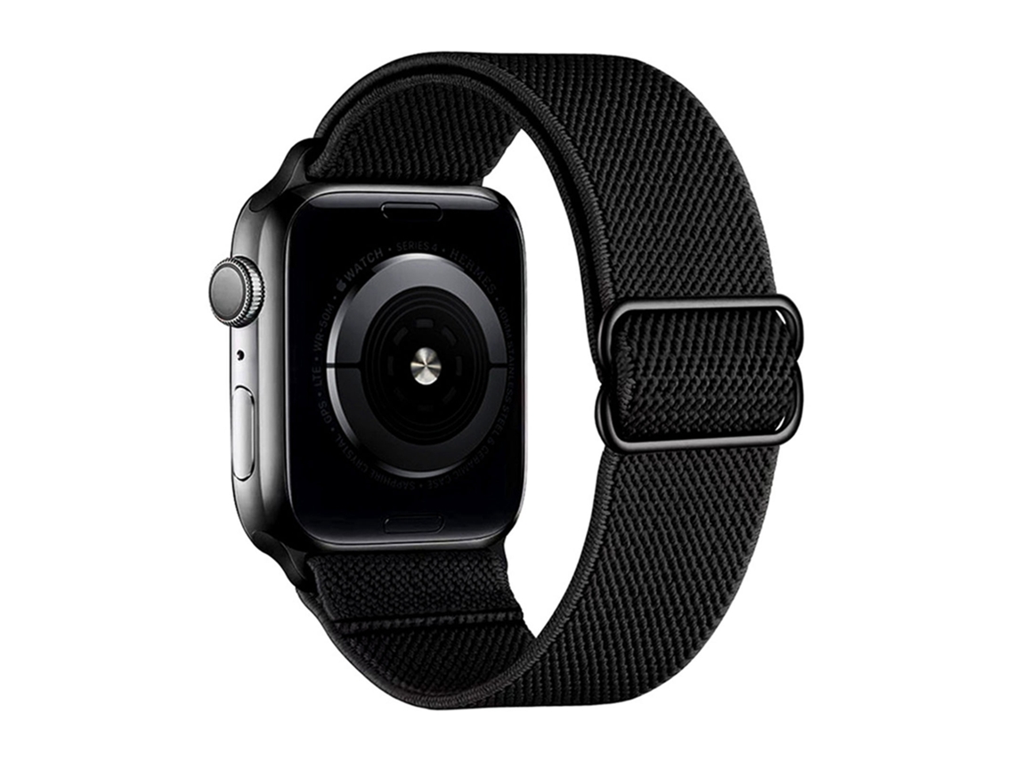 Cinto De Relógio Para Iwatch Nylon Elástico Ajustável Respirável Preto