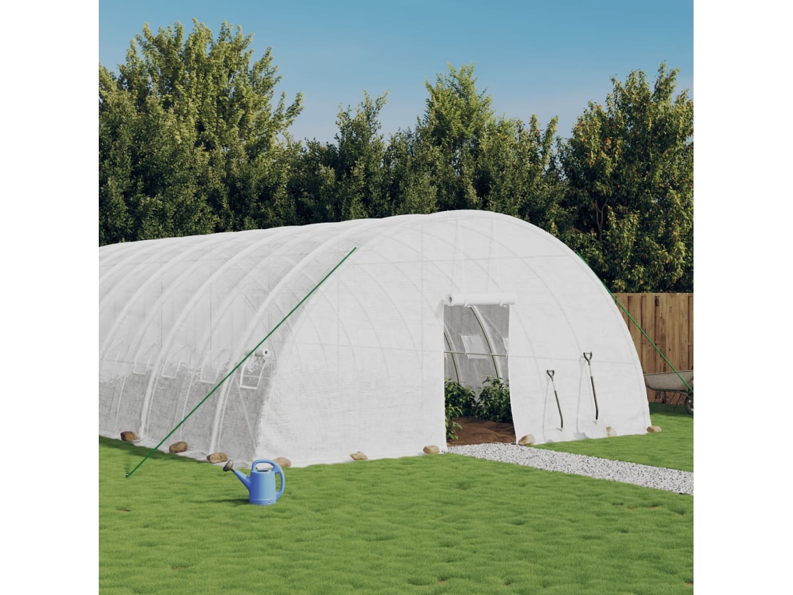 Vidaxl Estufa Com Estrutura De Aço 72 M² 12x6x2,85 M Branco