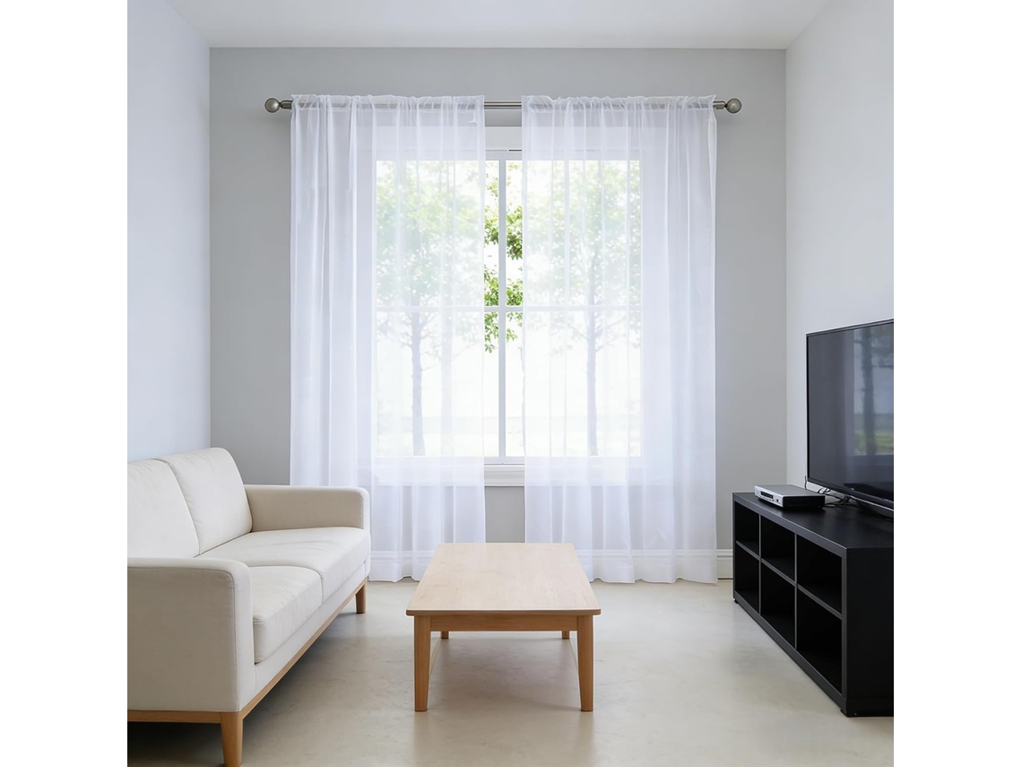 Cortinas Translúcidas 90 X 210 Cm, Opacas, Resistentes Aos Raios Uv, Divisórias De Ambiente, Filtram A Luz, De