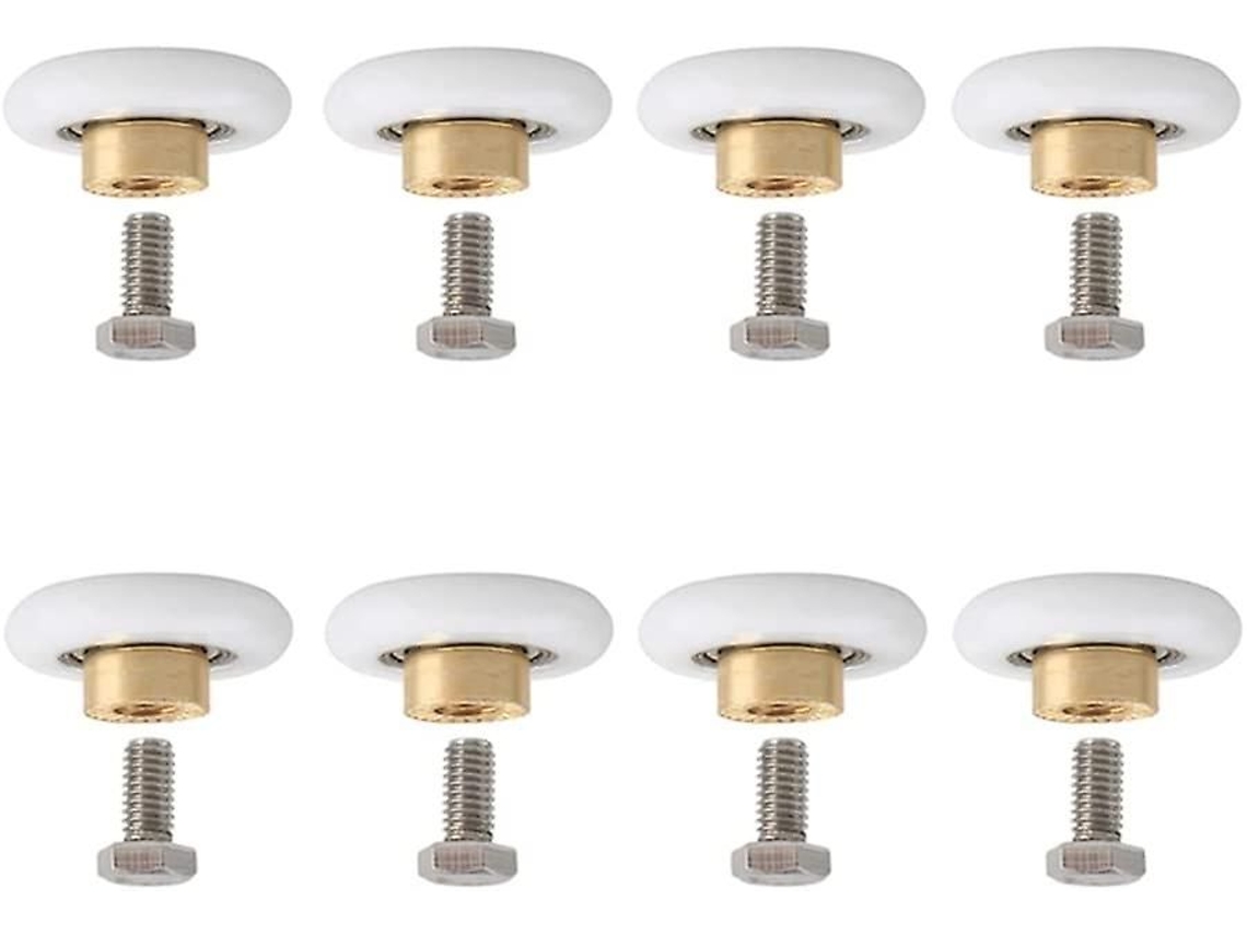 Pack 8 Rodízios 20mm para Porta Duche Branco. Parafusos M6 Incluídos. Substituição.