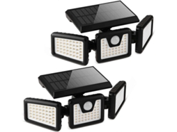 Luminária solar externa, 118 LEDs, sensor de movimento, à prova d'água IP65. Brilvibera