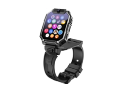 (preto) Smartwatch Infantil 4g Com Pulseira Para Pescoço E Câmera Dupla