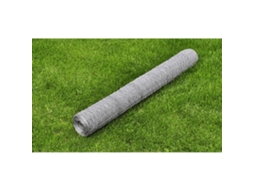 Vidaxl Rede De Arame P/ Galinheiro 25x0,5 M Aço Galvanizado Prateado