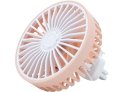 Ventilador USB para carro com rotação de 360 graus, luzes LED coloridas, alimentação USB e 3 velocidades.